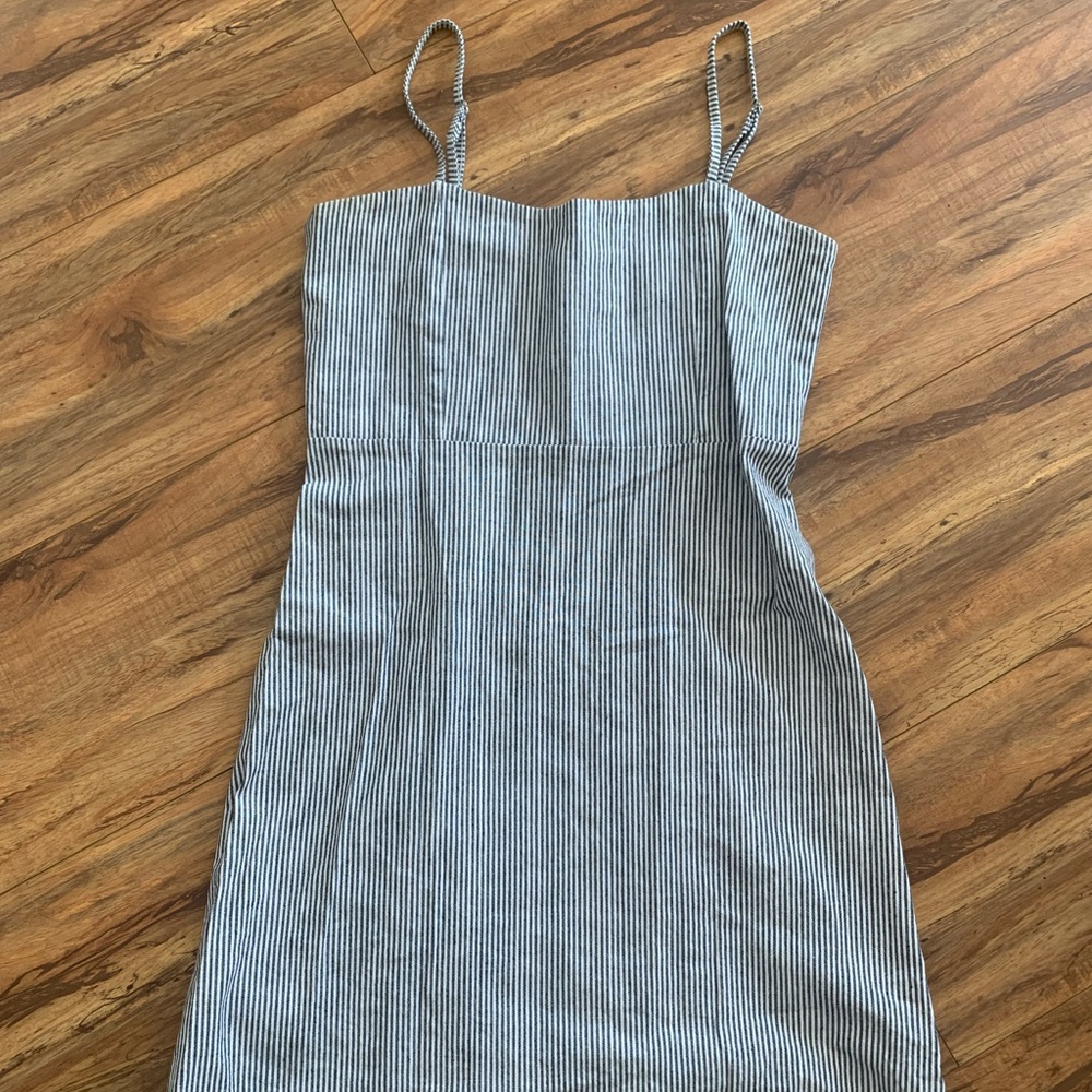 brandy navy striped dress
